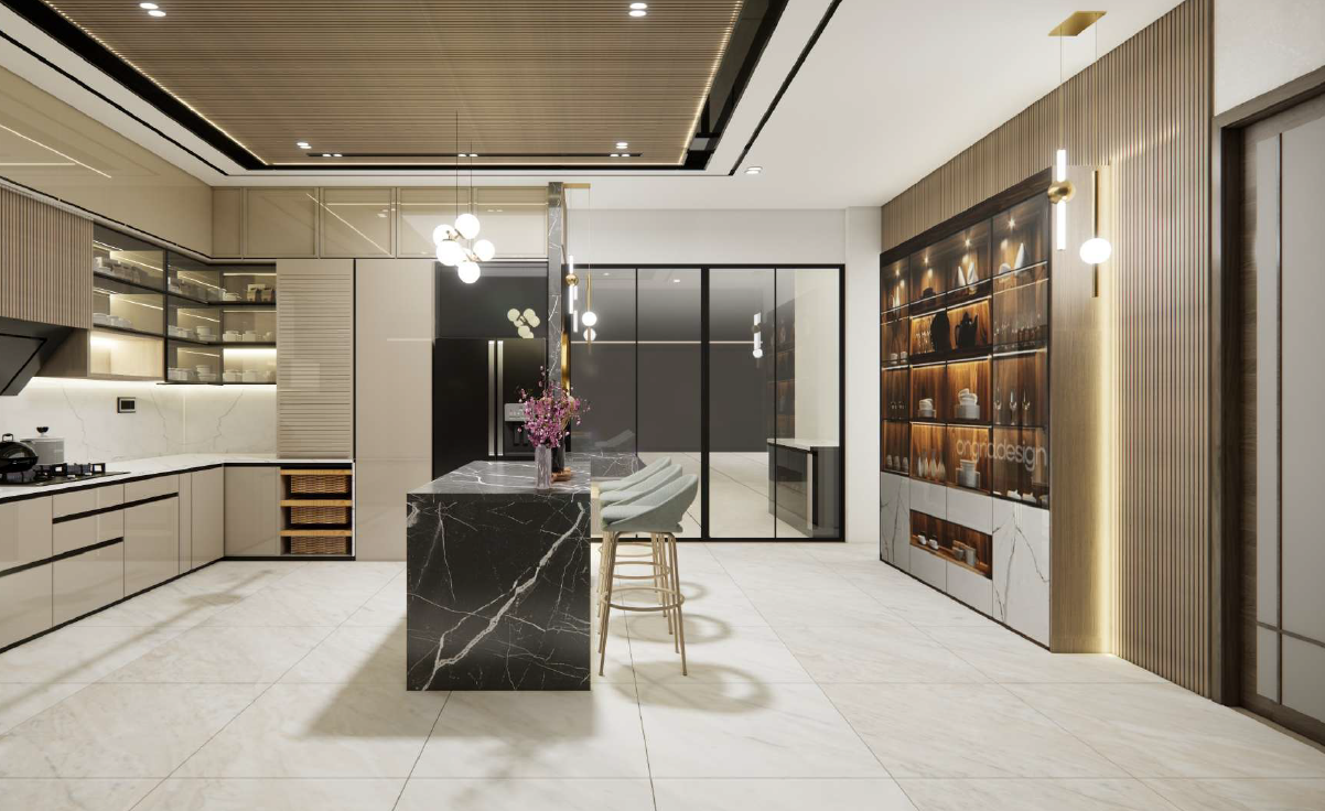 Modern Modular Kitchen Angle 3